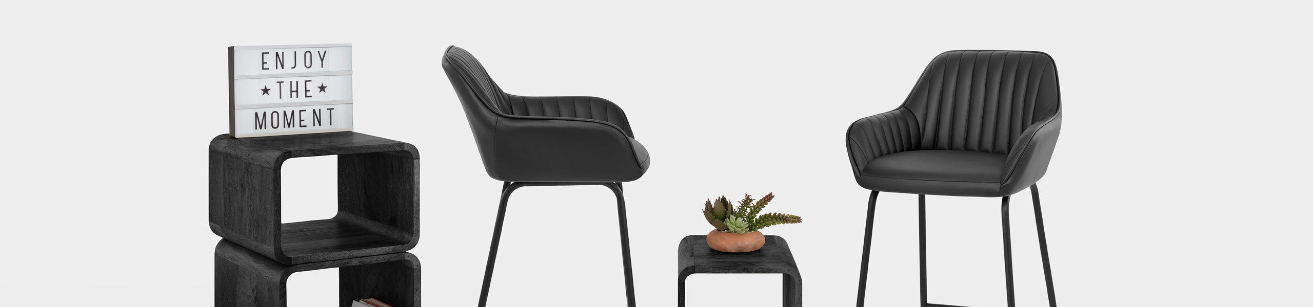 Kanto Real Leather Bar Stool Black Video Banner