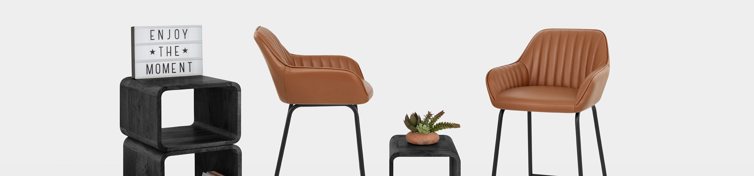 Kanto Real Leather Bar Stool Brown Video Banner