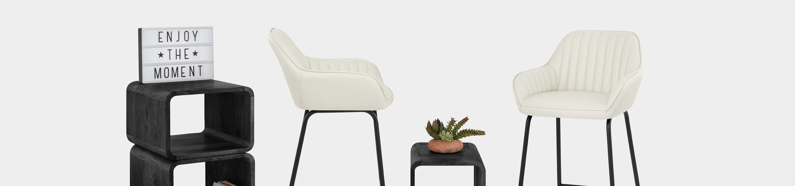 Kanto Real Leather Bar Stool Cream Video Banner
