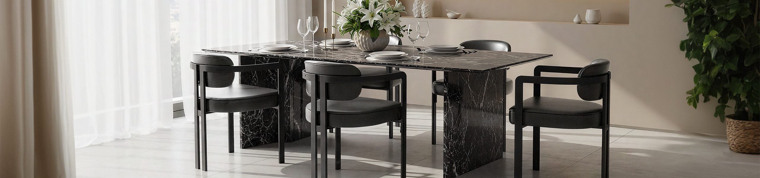 Kara Real Leather Dining Chair Black Video Banner