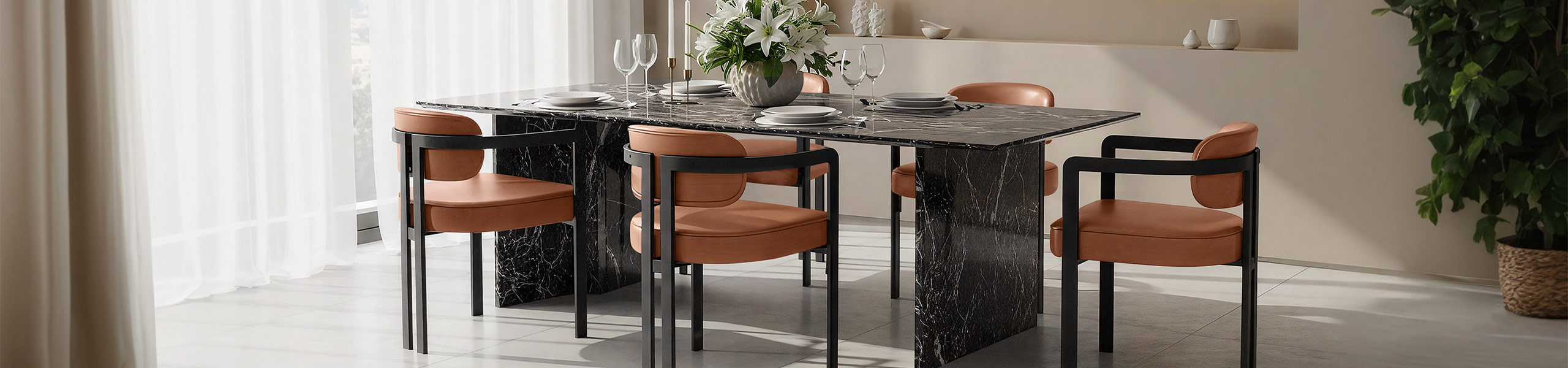 Kara Real Leather Dining Chair Tan Video Banner