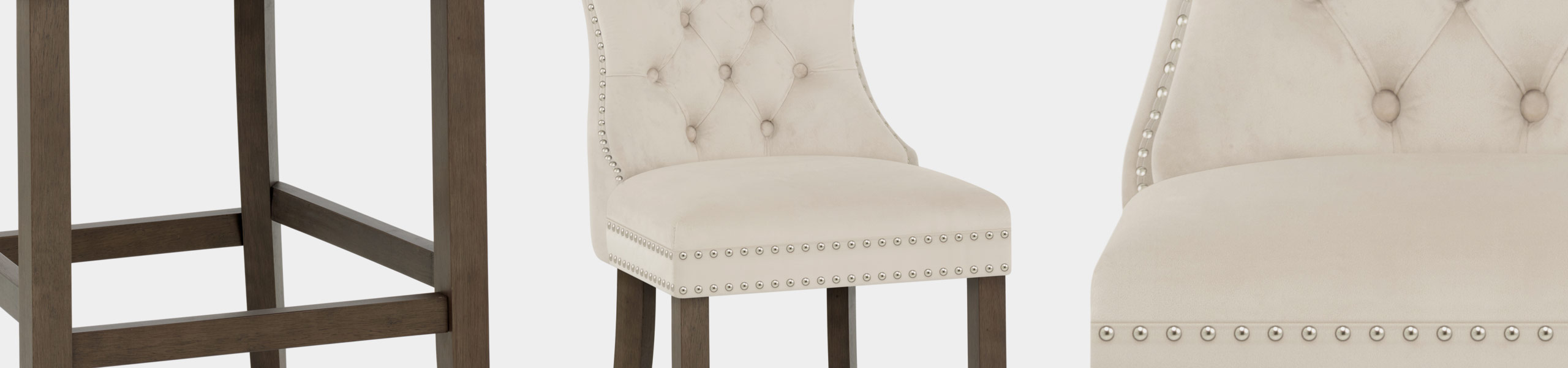 Kensington Wooden Stool Beige Velvet Video Banner