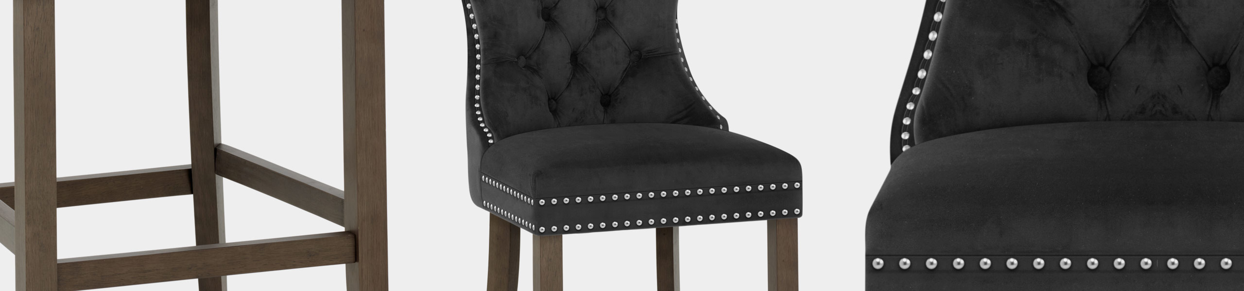 Kensington Wooden Stool Black Velvet Video Banner