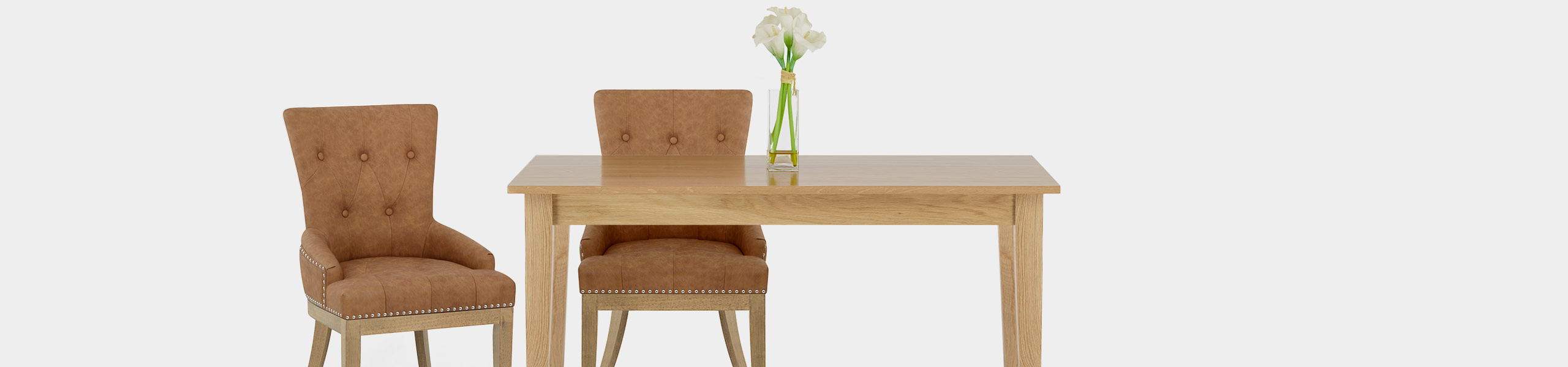 Knightsbridge Oak Chair Brown Leather Video Banner