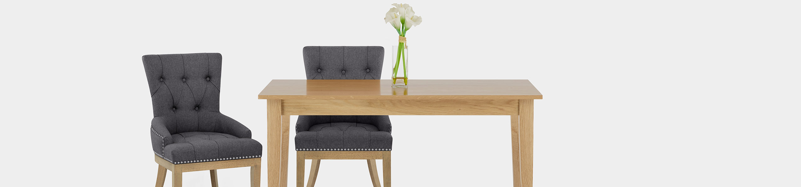 Knightsbridge Oak Chair Charcoal Fabric Video Banner