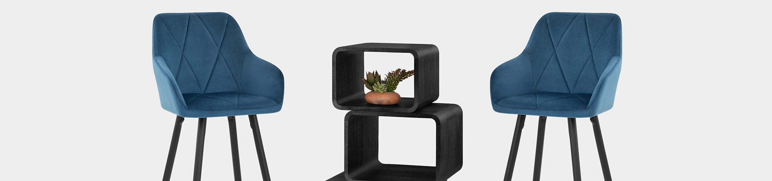Lanson Bar Stool Midnight Blue Velvet Video Banner