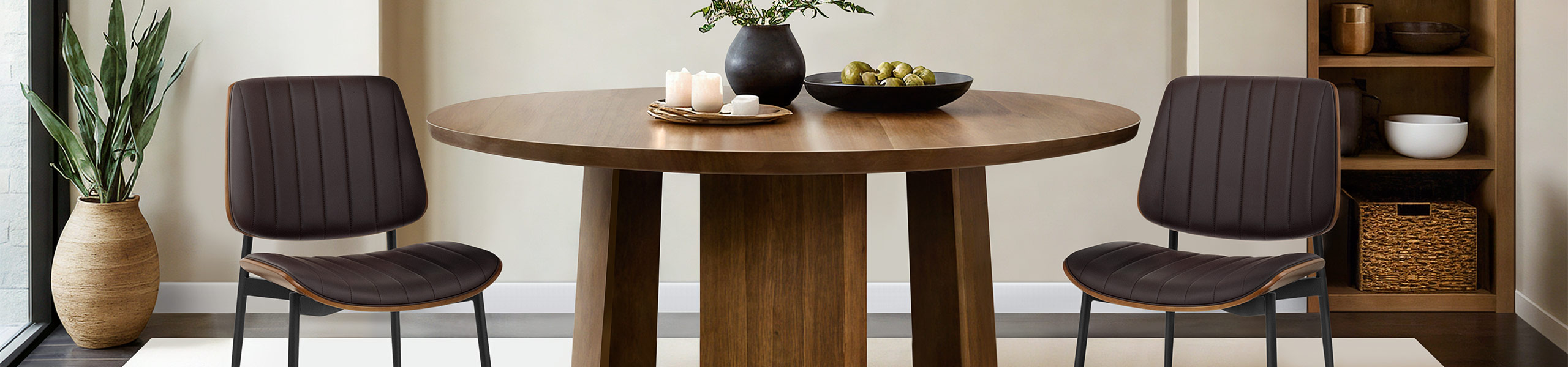Lara Dining Chair Brown & Walnut Video Banner
