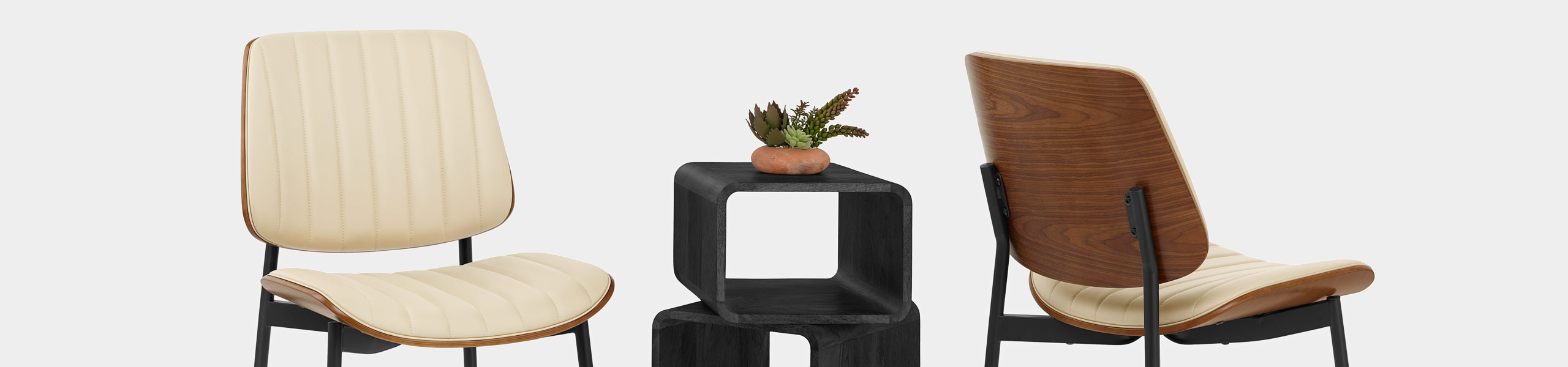 Lara Dining Chair Cream & Walnut Video Banner