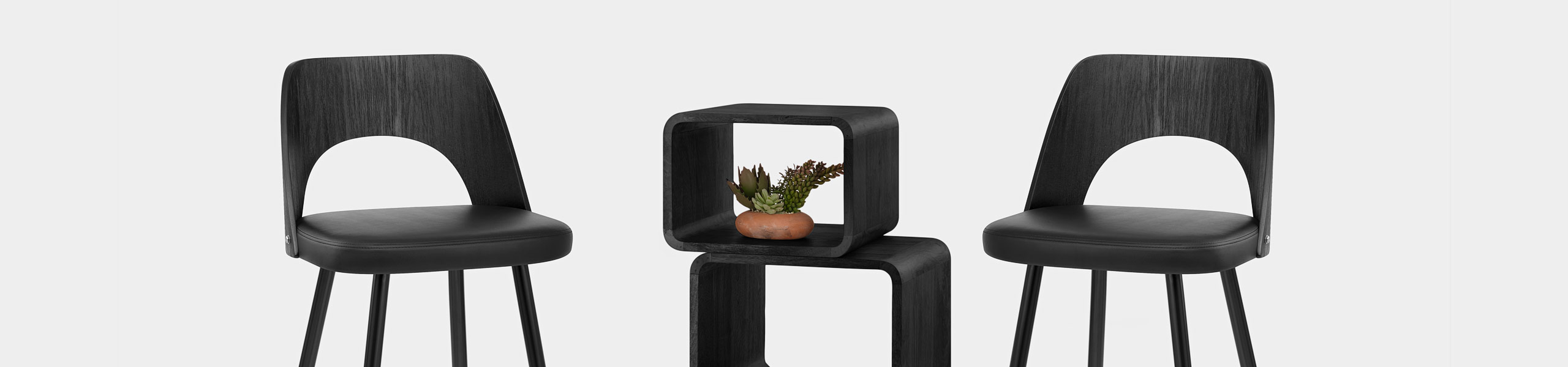 Leo Bar Stool Black Wood & Black Video Banner