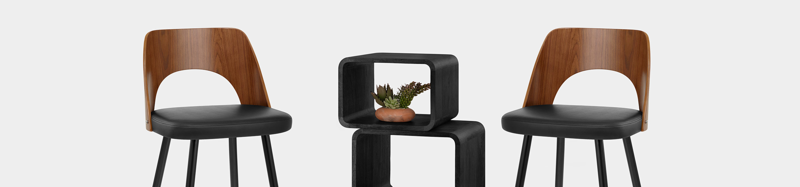 Leo Bar Stool Walnut & Black Video Banner