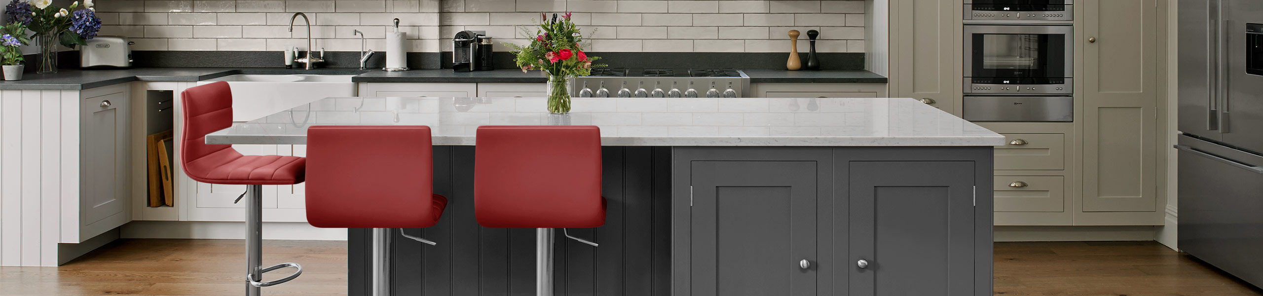 Linear Bar Stool Red Video Banner