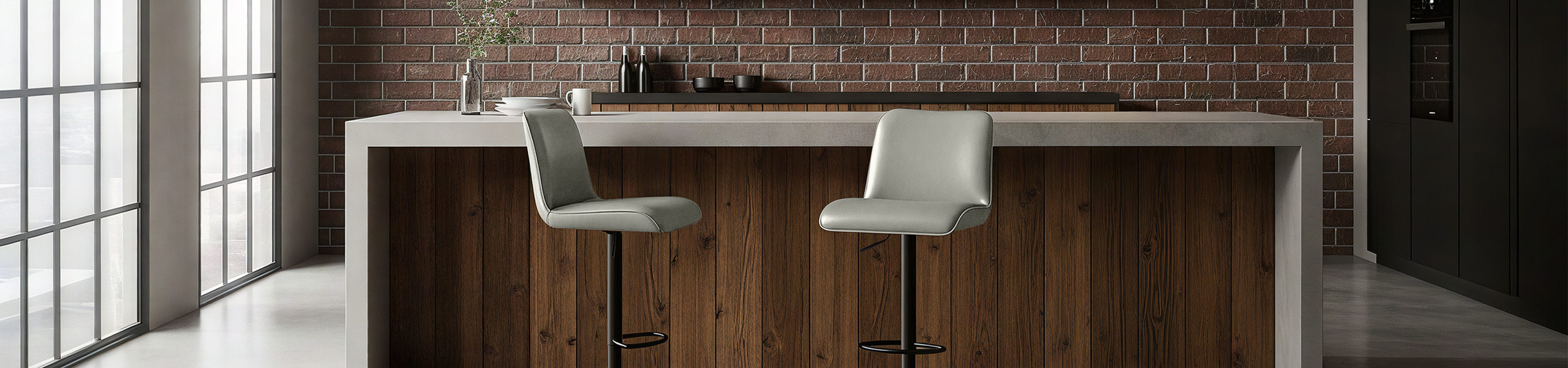 Lola Real Leather Bar Stool Grey Video Banner