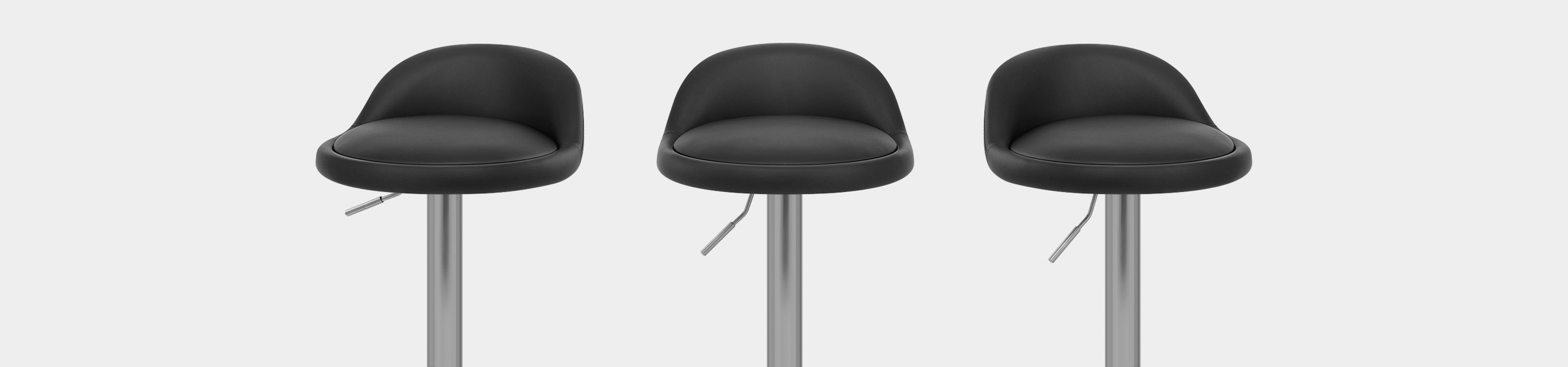 Lulu Brushed Steel Stool Black Video Banner