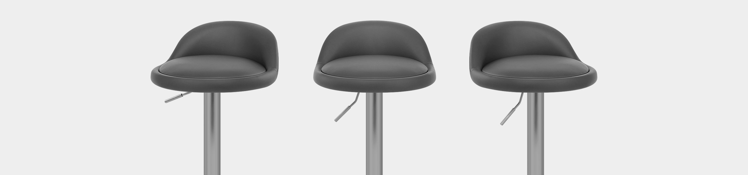 Lulu Brushed Steel Stool Grey Video Banner