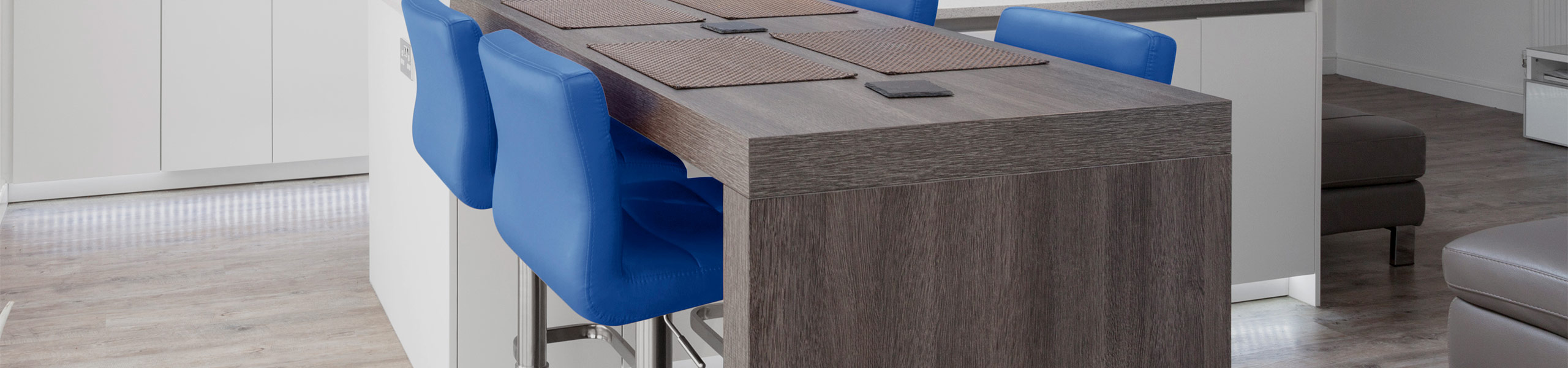 Lush Brushed Steel Bar Stool Blue Video Banner