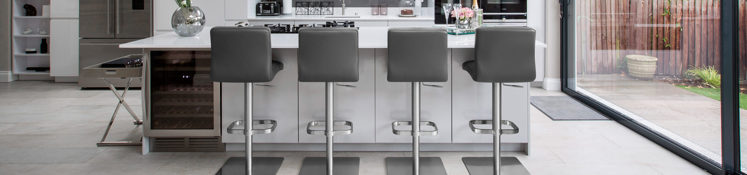 Lush Real Leather Brushed Stool Grey Video Banner