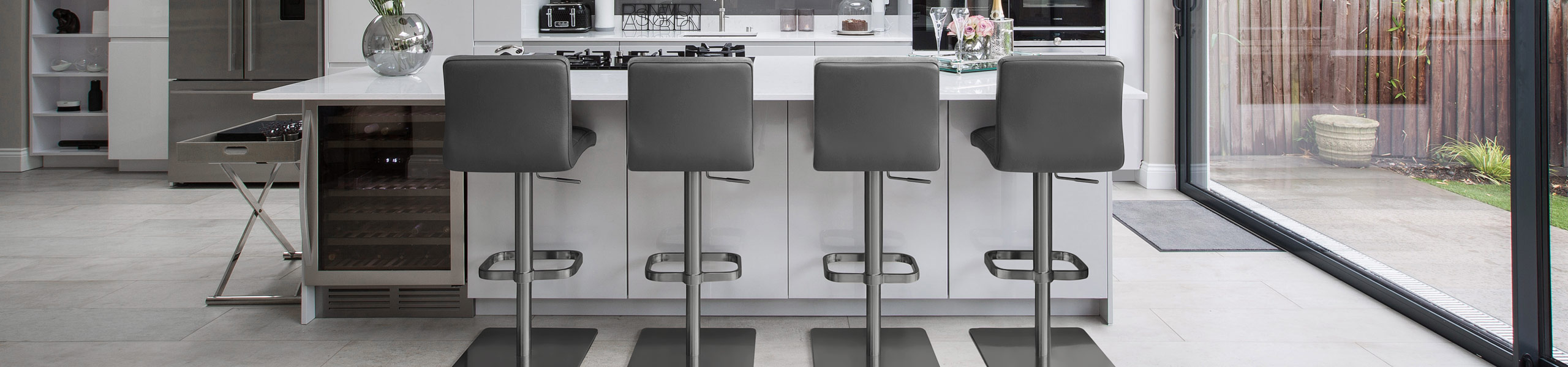 Lush Real Leather Graphite Stool Dark Grey Video Banner