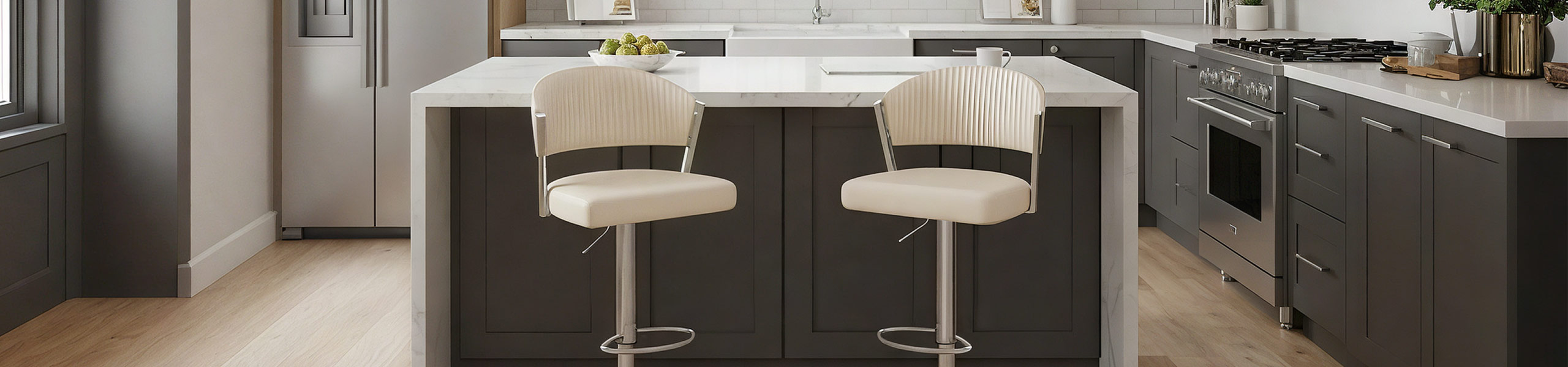 Lusso Chrome Bar Stool Cream Leather Video Banner