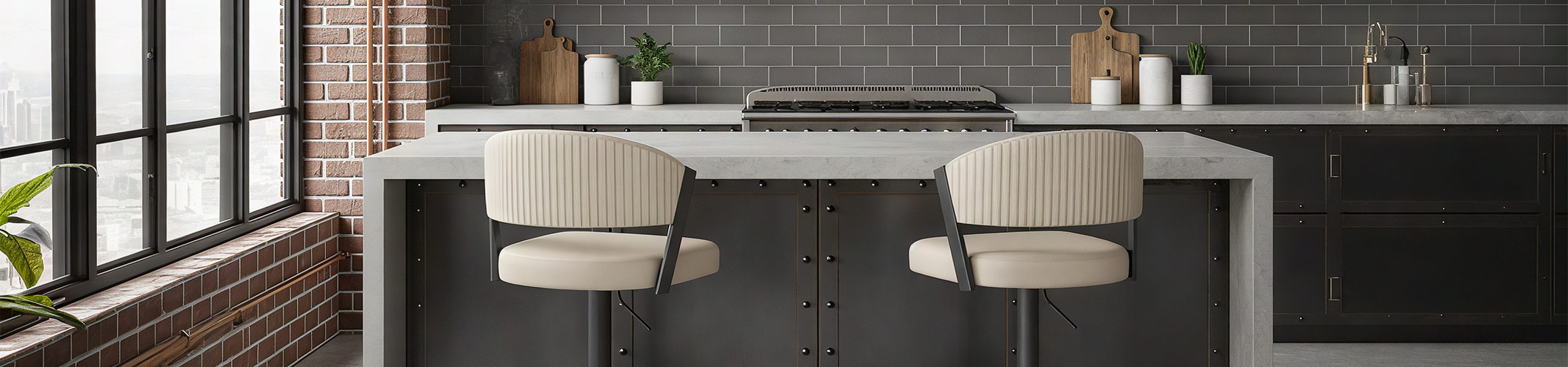 Lusso Graphite Bar Stool Cream Video Banner