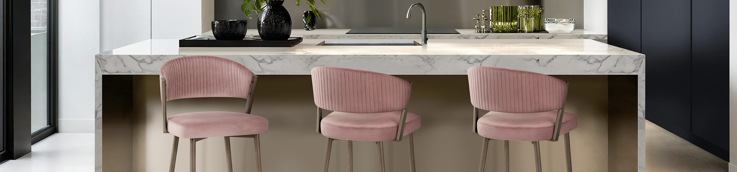 Lusso Bar Stool Pink Velvet Video Banner