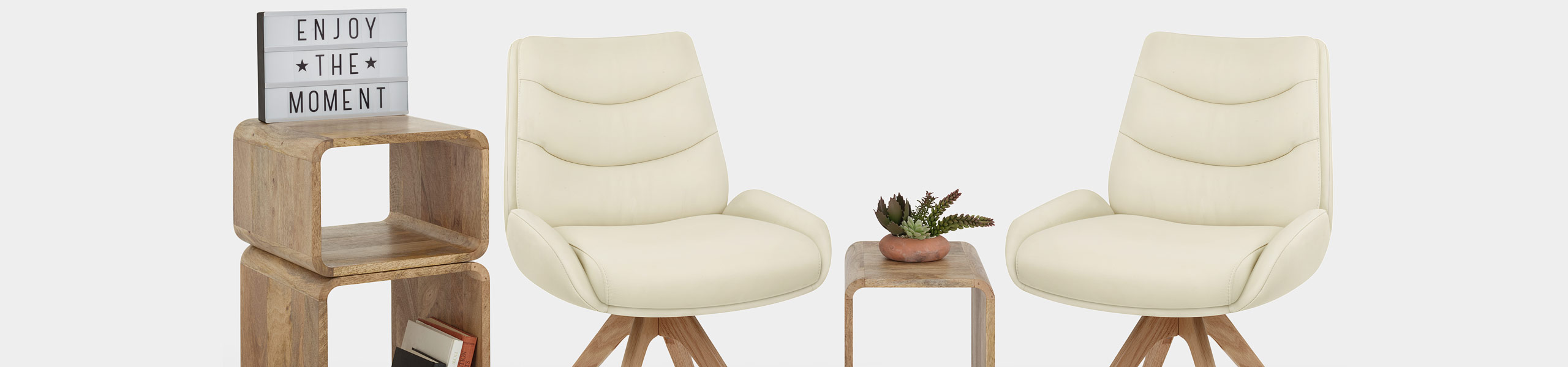 Madrid Real Leather Dining Chair Cream Video Banner