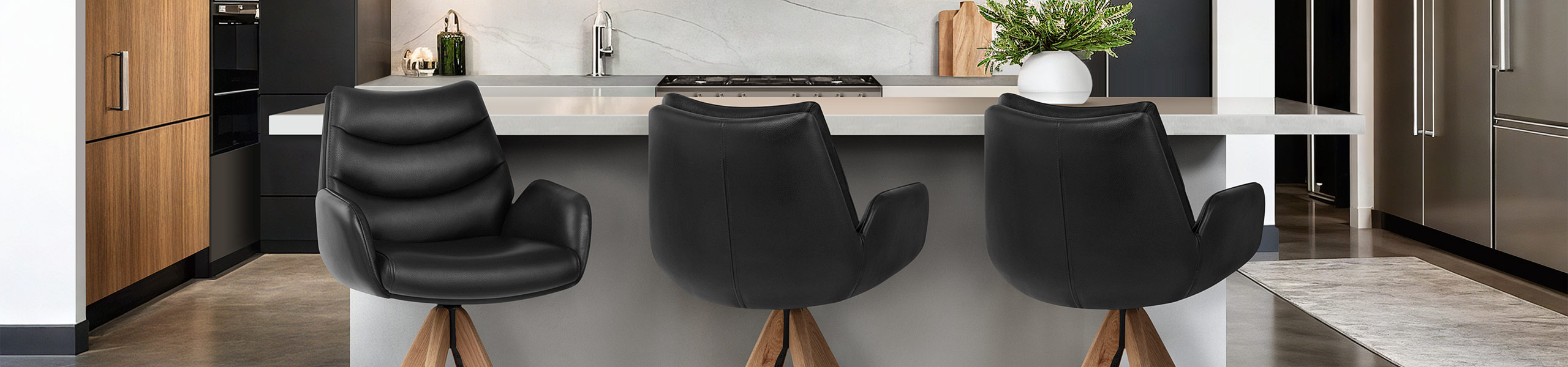 Madrid Real Leather Wooden Stool Black Video Banner