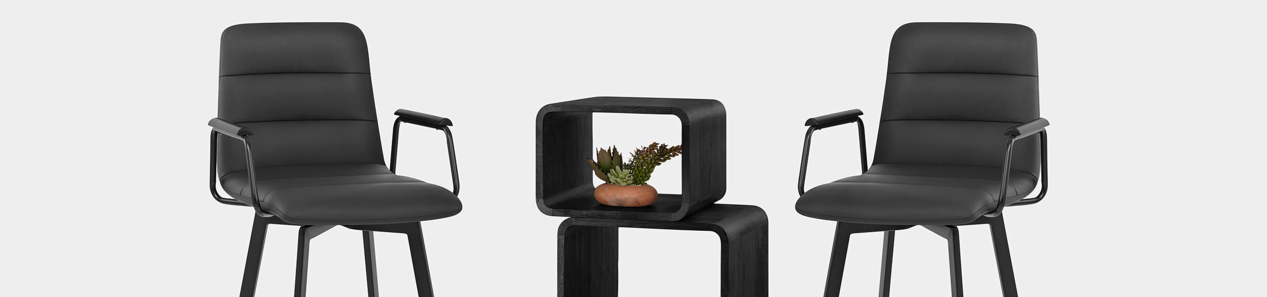 Marco Stool Black Arms & Black Leather Video Banner