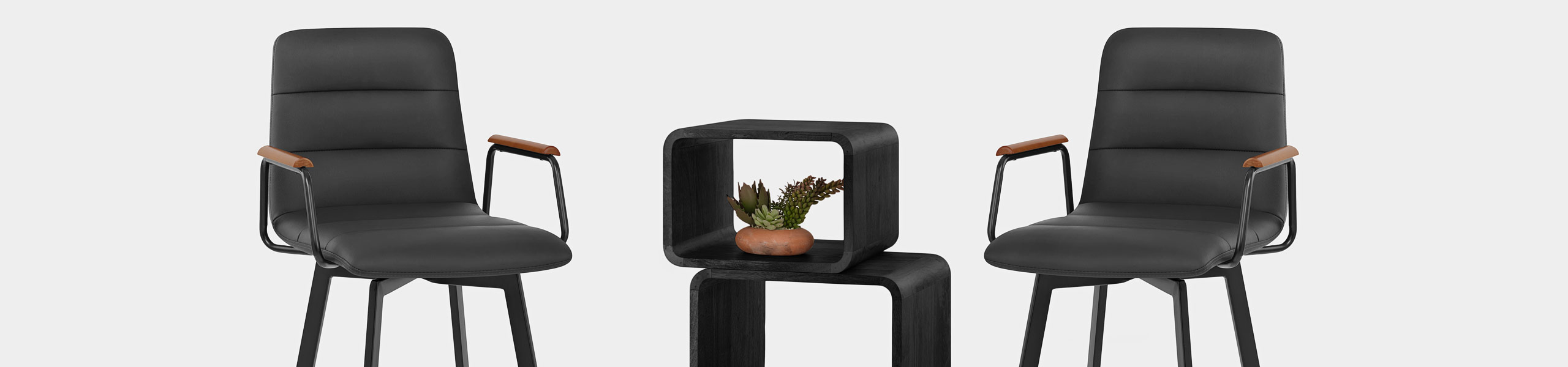 Marco Stool Walnut Arms & Black Leather Video Banner