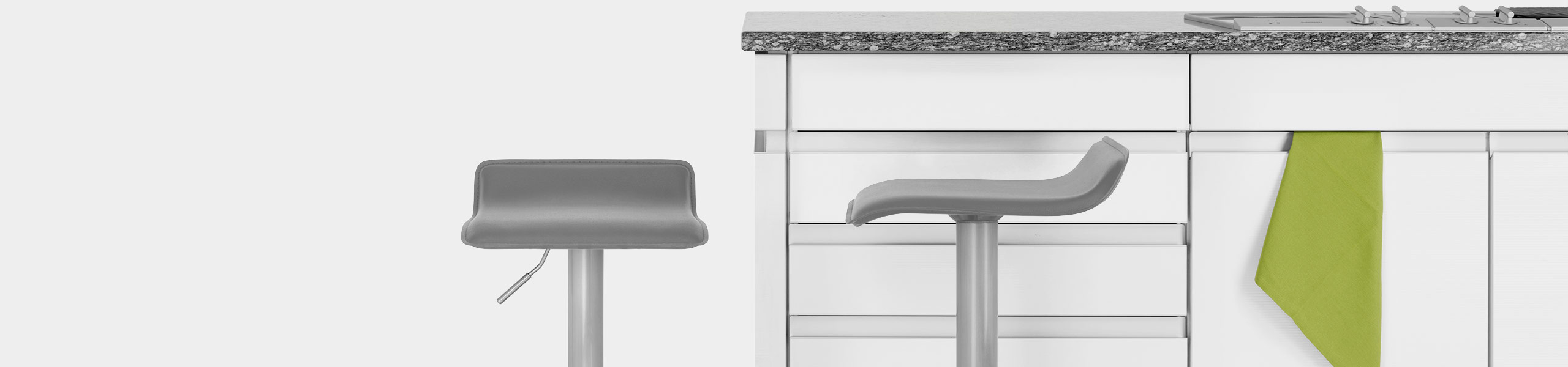 Mars Brushed Steel Bar Stool Grey Video Banner