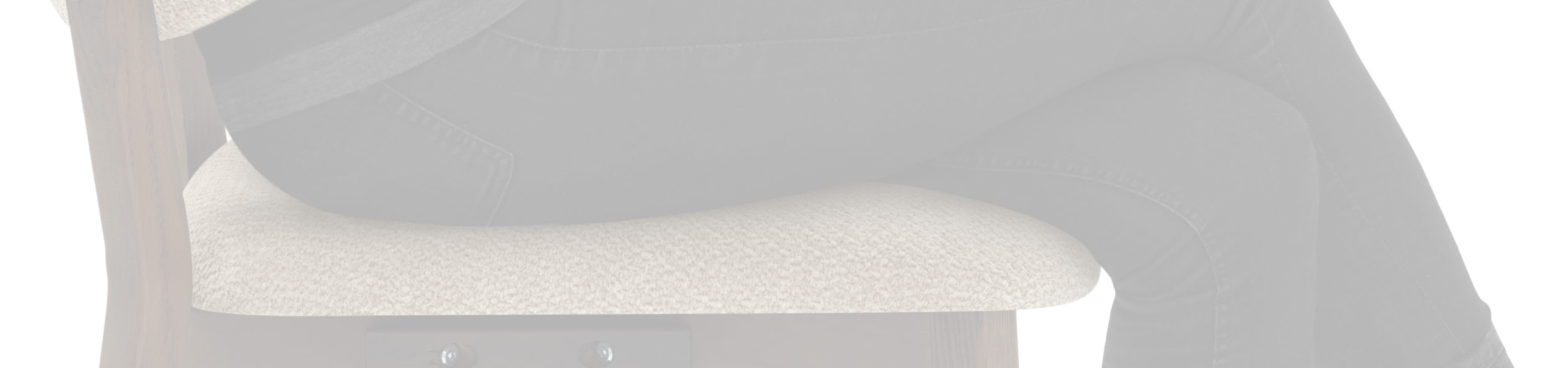 Maya Dark Oak Chair Tweed Fabric Review Banner