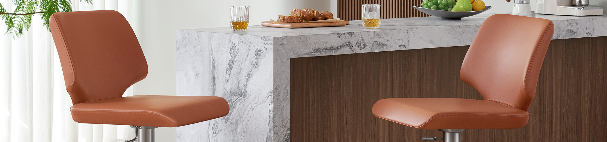 Mode Brushed Steel Stool Dark Tan Video Banner