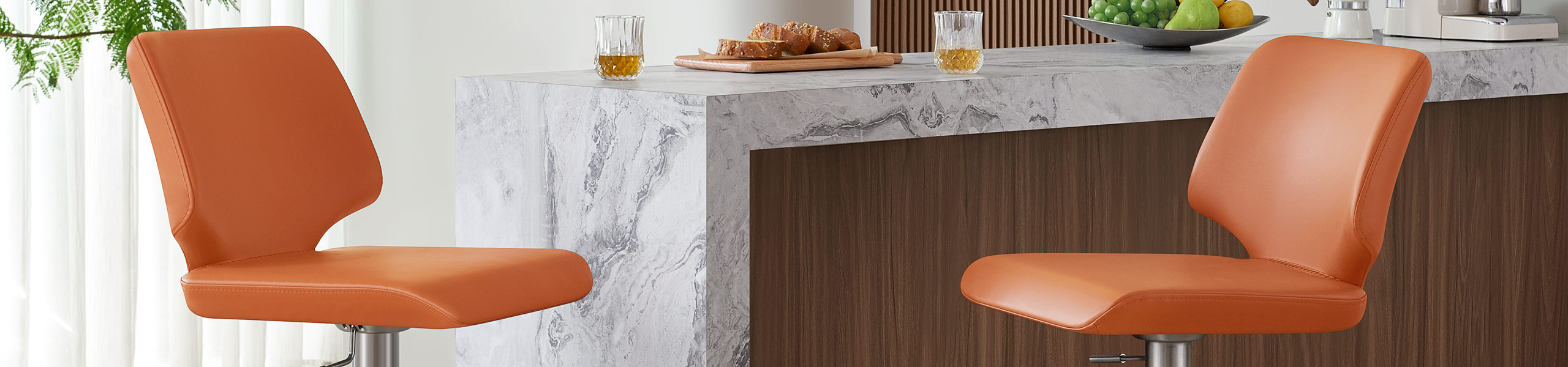 Mode Brushed Steel Stool Burnt Orange Video Banner
