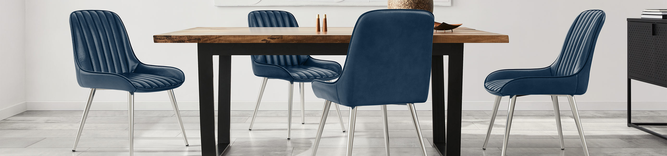 Mustang Chrome Chair Antique Blue Video Banner