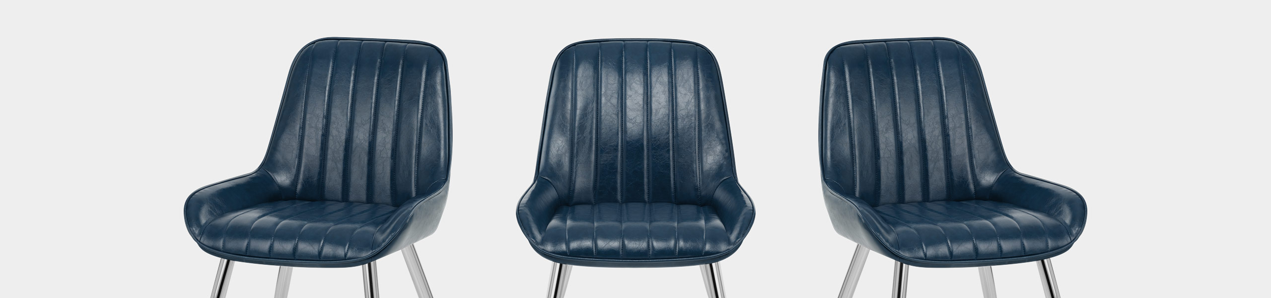Mustang Chrome  Chair Antique Blue Video Banner