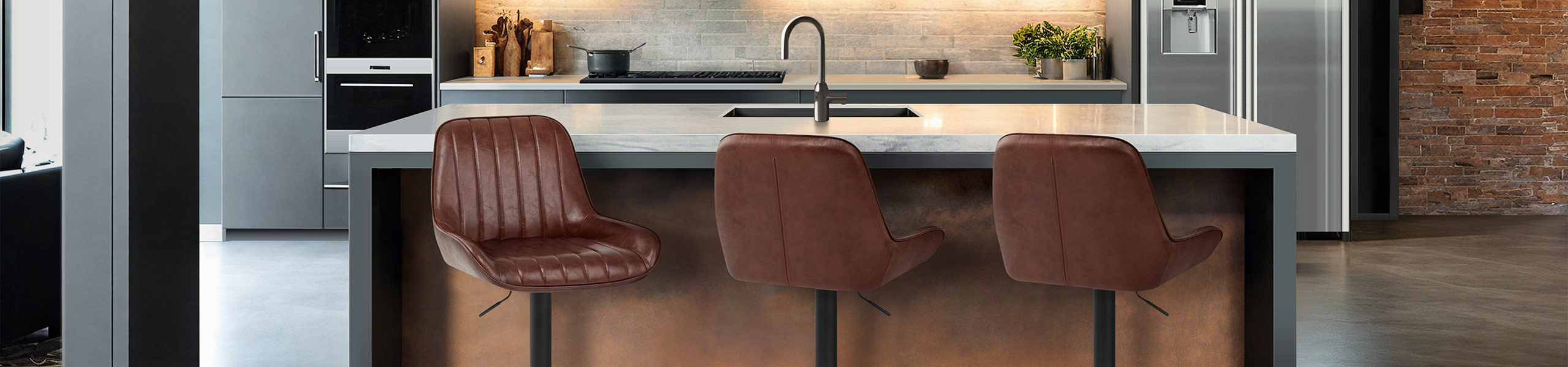 Mustang Gas Lift Bar Stool Antique Brown Video Banner