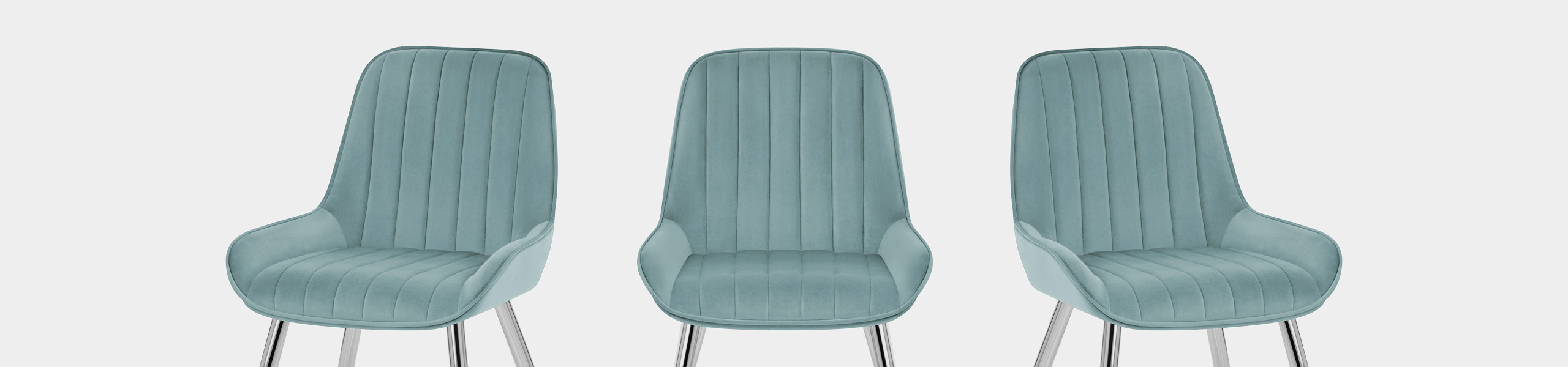 Mustang Chrome Chair Teal Velvet Video Banner