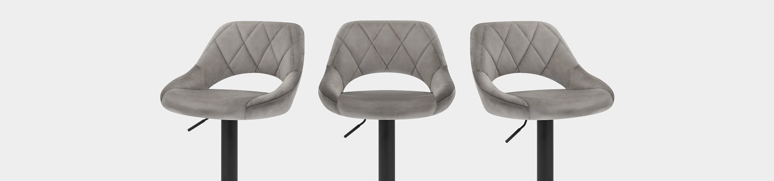 Nadia Bar Stool Grey Velvet Video Banner