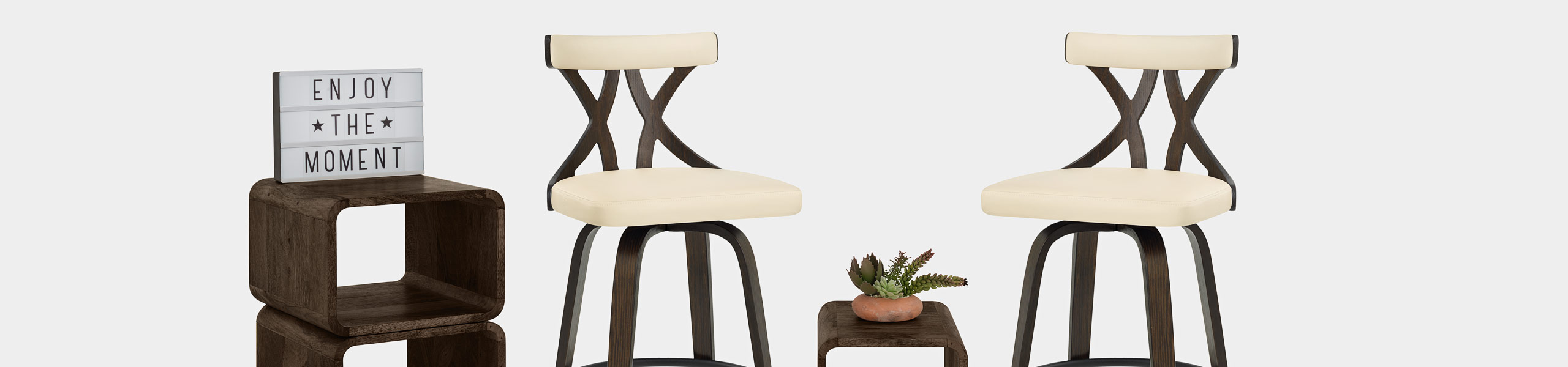 Nash Stool Dark Walnut & Cream Video Banner