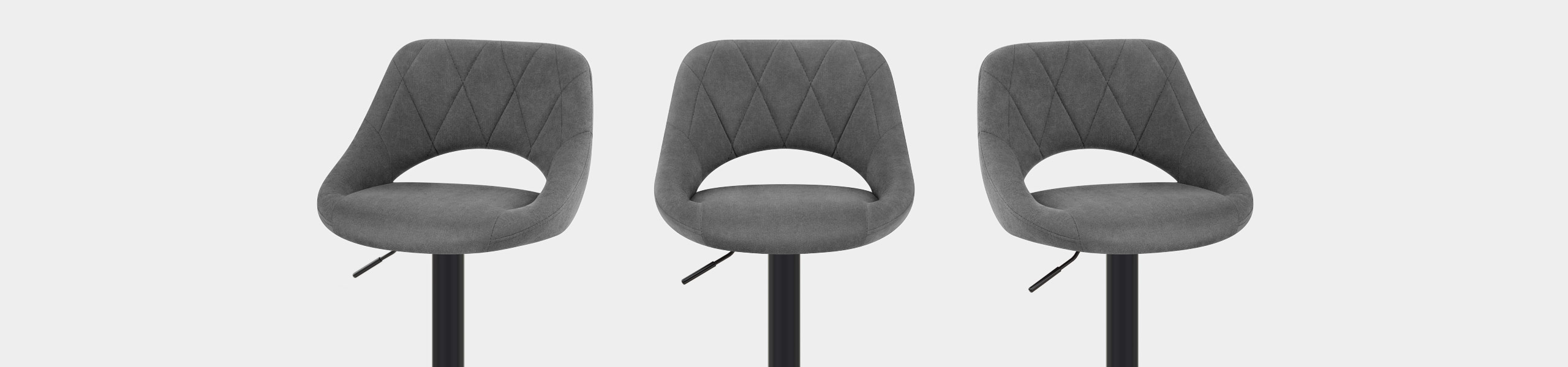Nikki Bar Stool Dark Grey Fabric Video Banner