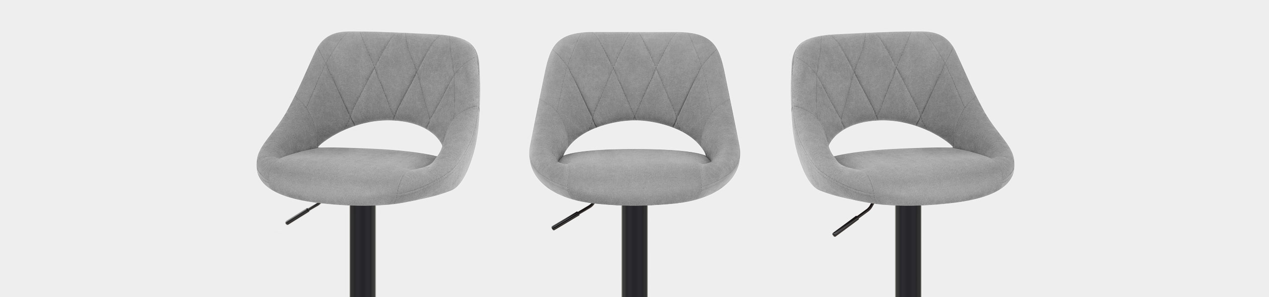 Nikki Bar Stool Light Grey Fabric Video Banner
