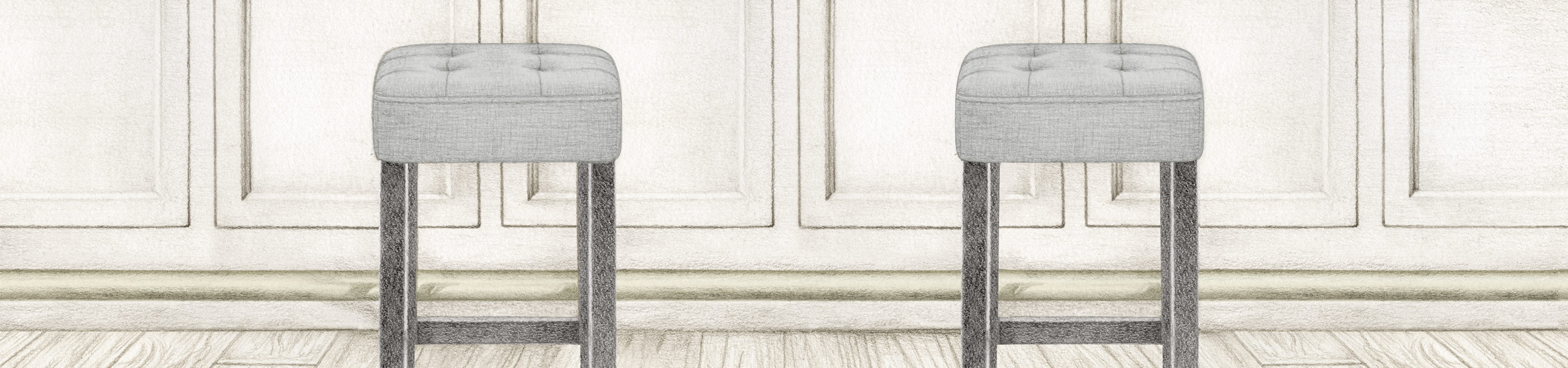 Oliver Wenge Stool Grey Fabric Video Banner