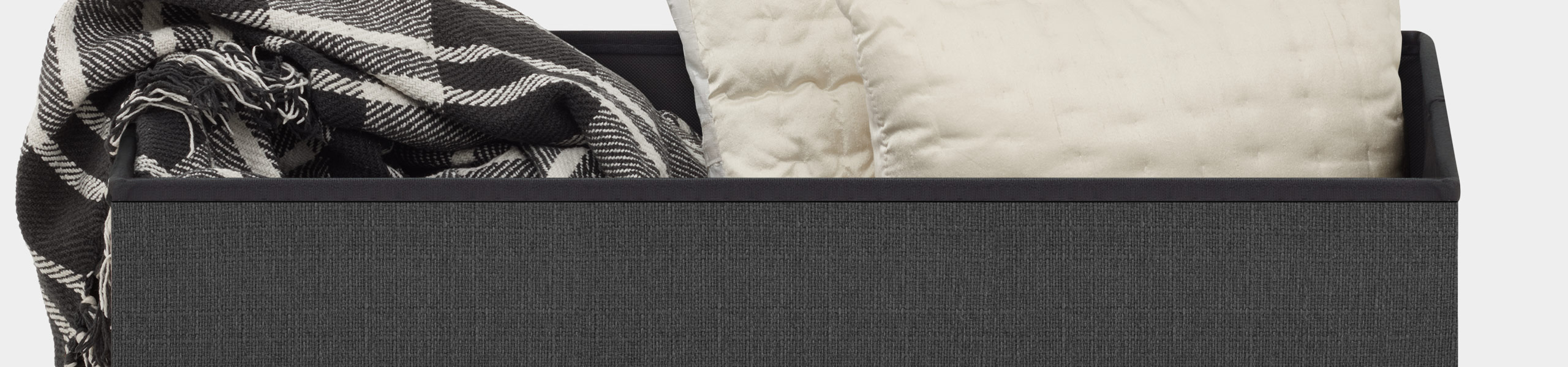 Pandora Foldable Ottoman Black Fabric Video Banner