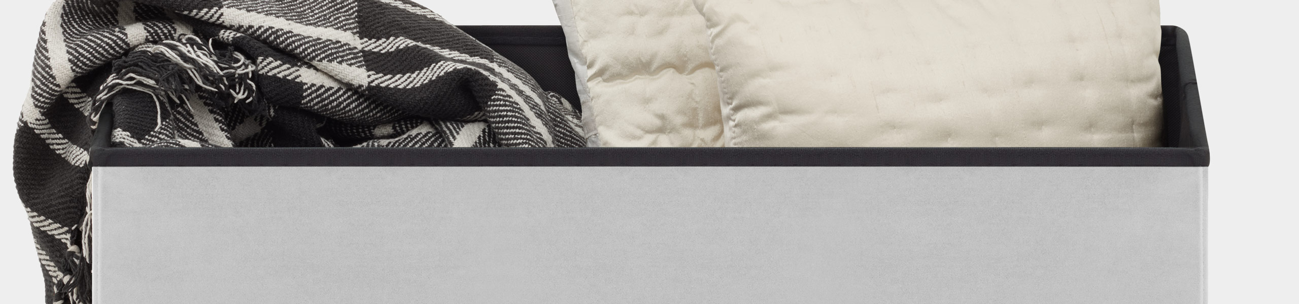 Pandora Foldable Ottoman Grey Velvet Video Banner