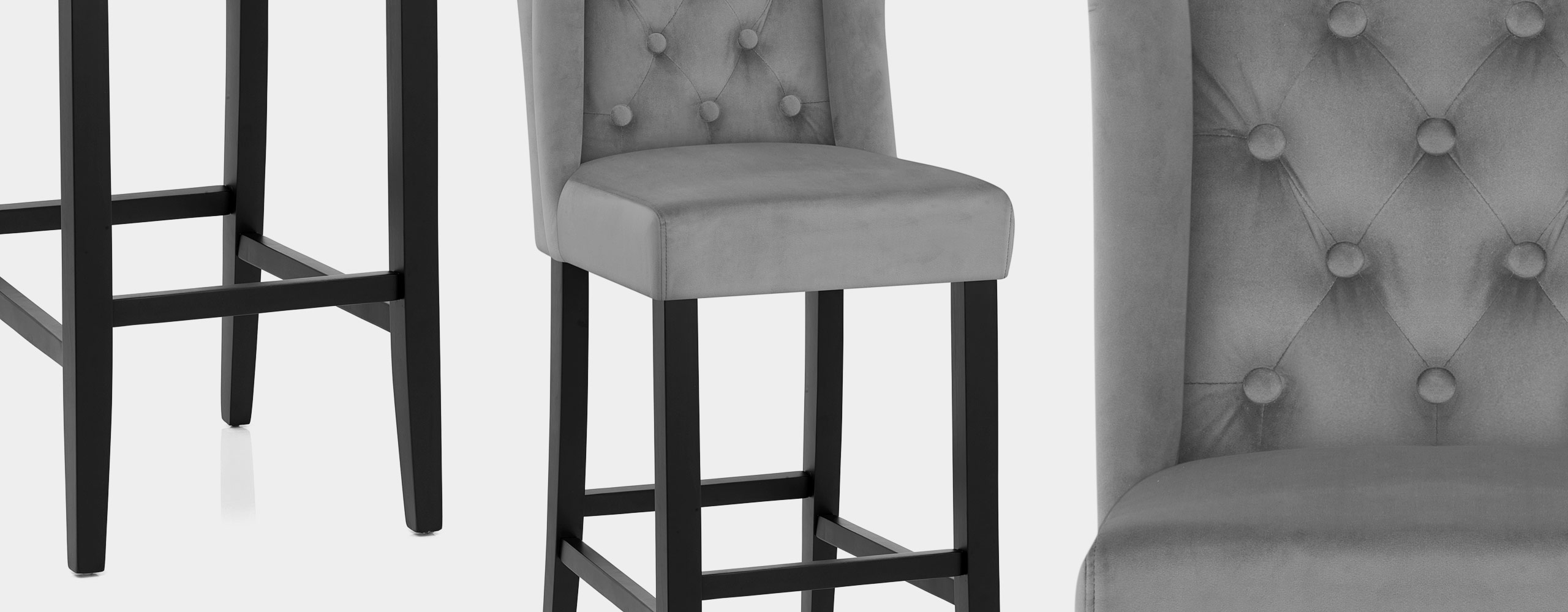 Pemberley Bar Stool Grey Velvet Video Banner