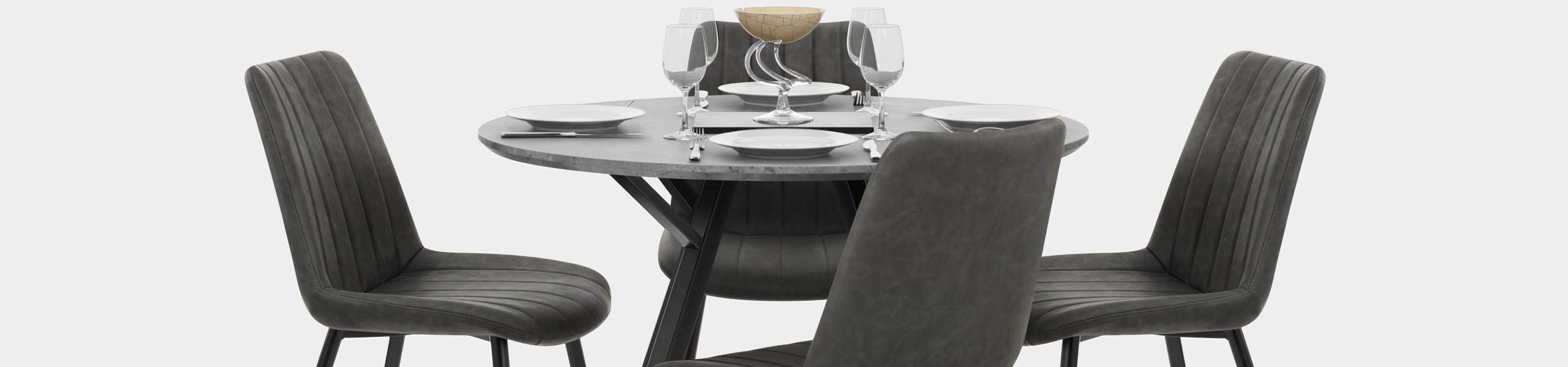 Quest 100cm Dining Table Concrete Video Banner