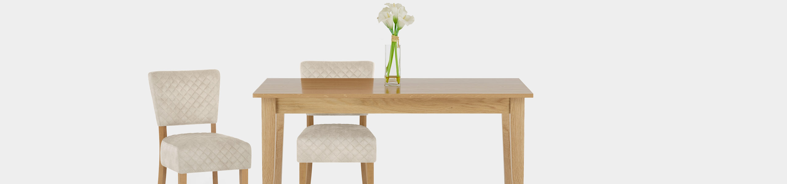 Ramsay Oak Dining Chair Beige Velvet Video Banner