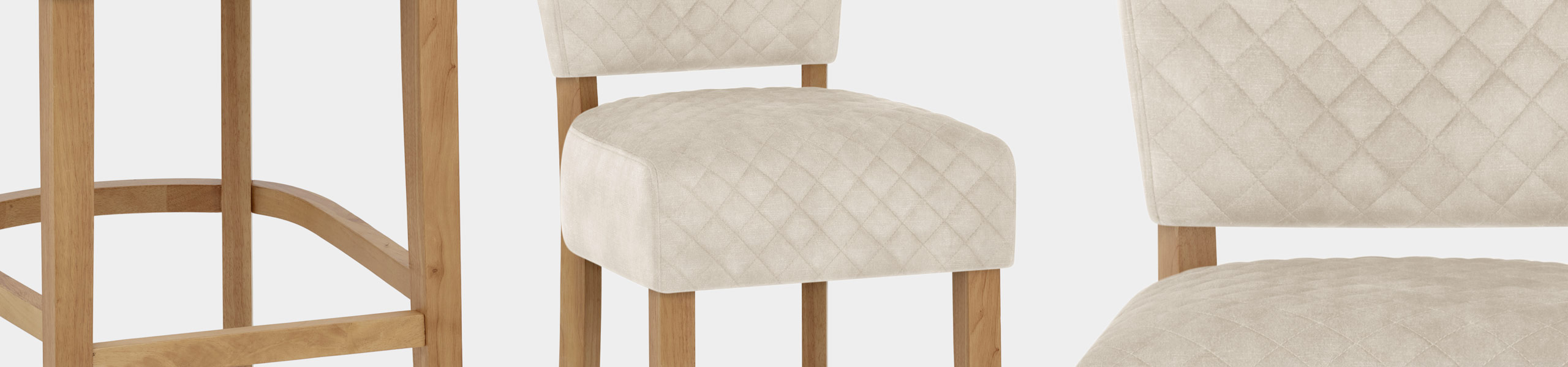 Ramsay Oak Bar Stool Beige Velvet Video Banner