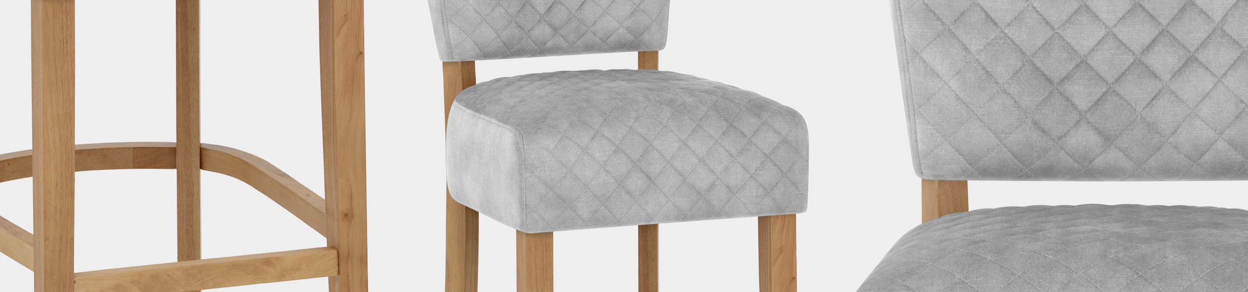 Ramsay Oak Bar Stool Grey Velvet Video Banner
