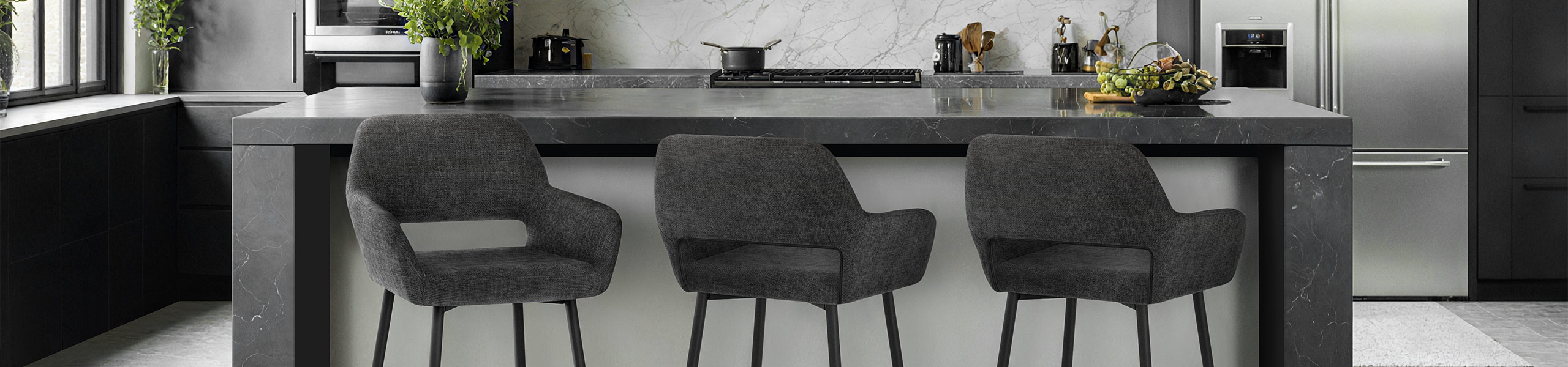 Raven Bar Stool Black Fabric Video Banner