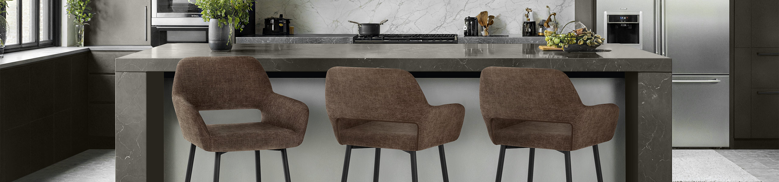 Raven Bar Stool Brown Fabric Video Banner